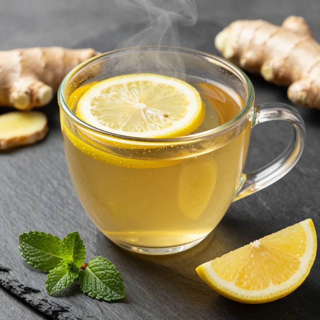 New Year's Morning Detox Tea with Lemon and Ginger