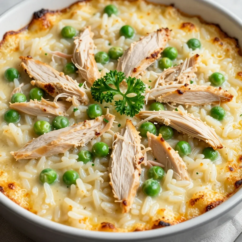 Easy One Pot Creamy Chicken and Rice Casserole