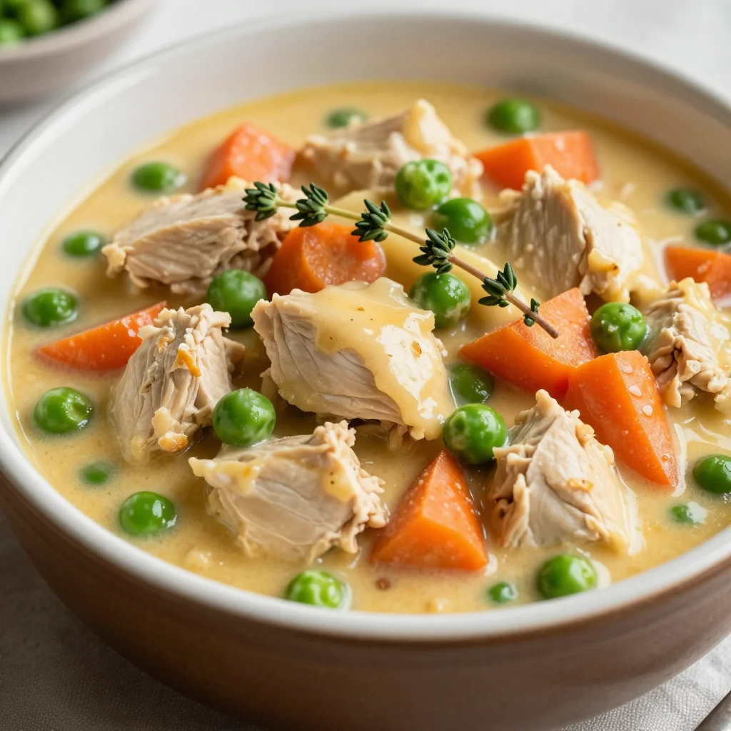 Slow Cooker Chicken Pot Pie Filling for NFL Playoff Snacks