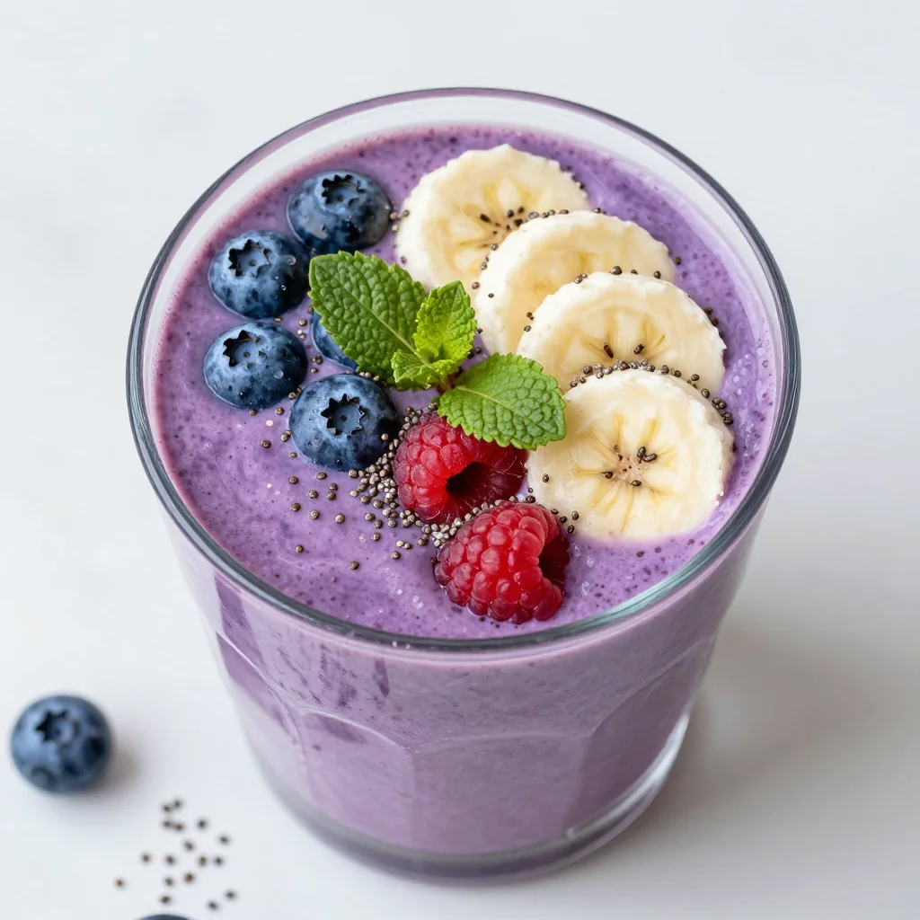 New Year Glow Smoothie With Berries And Banana