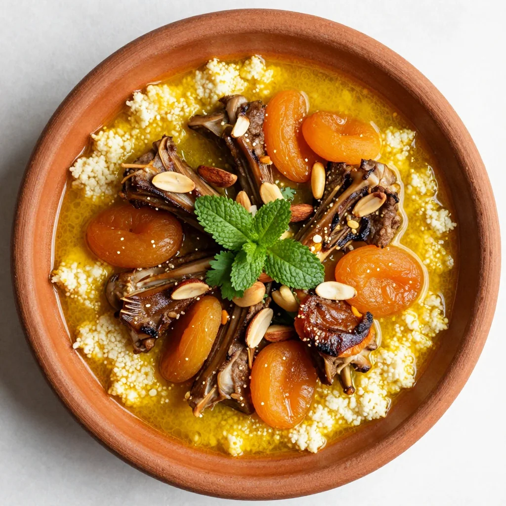 Moroccan Lamb Tagine with Apricots and Almonds