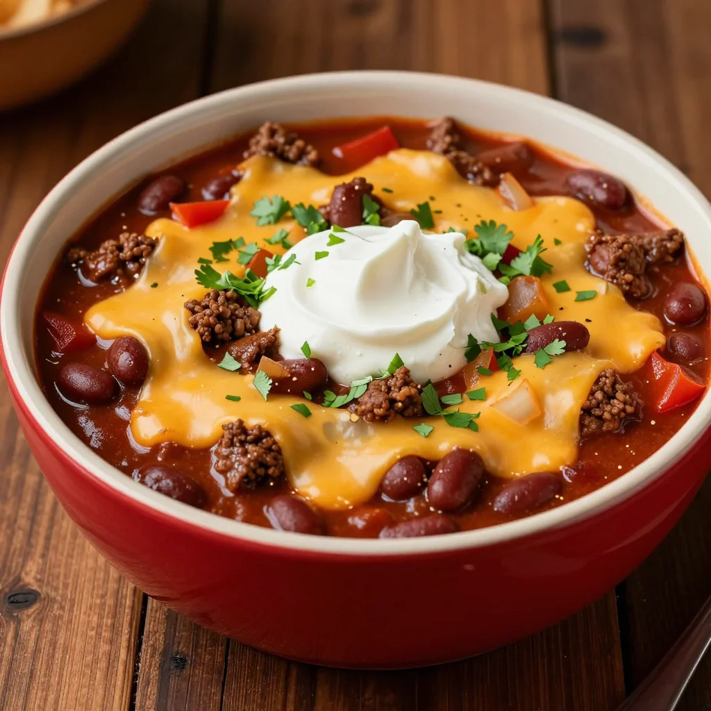 NFL Playoff Chili with Beans for a Cold Game Day