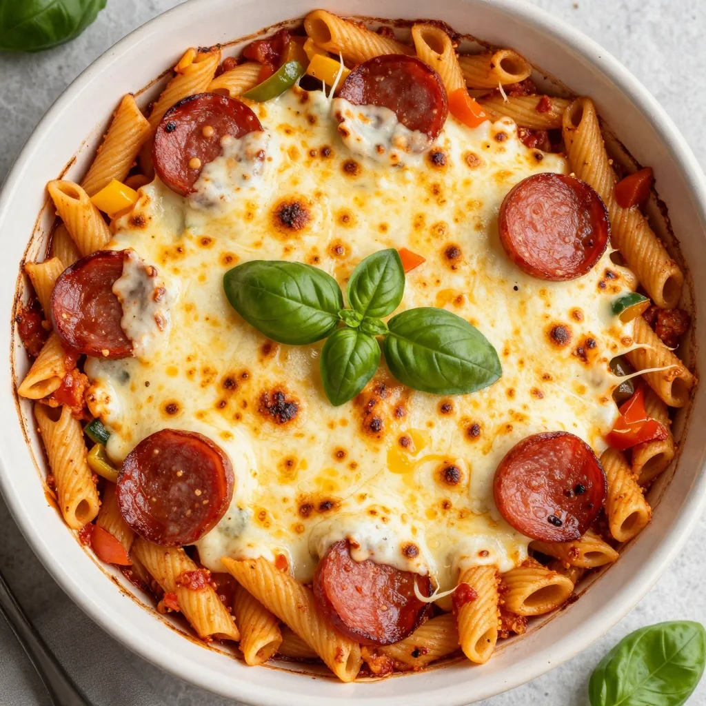 Kid-Friendly Slow Cooker Pizza Pasta Casserole Bake