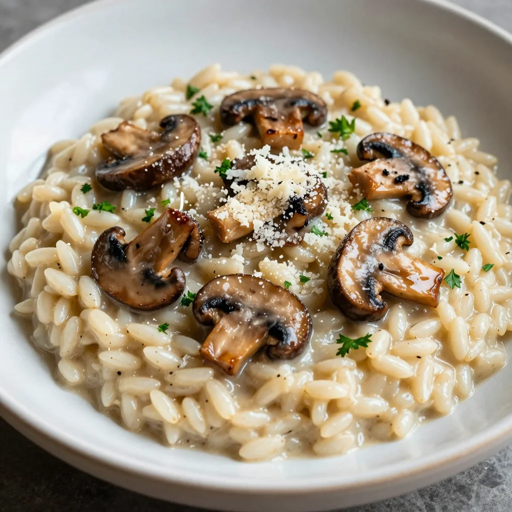 Creamy Mushroom Risotto Using Only Pantry Staples Here