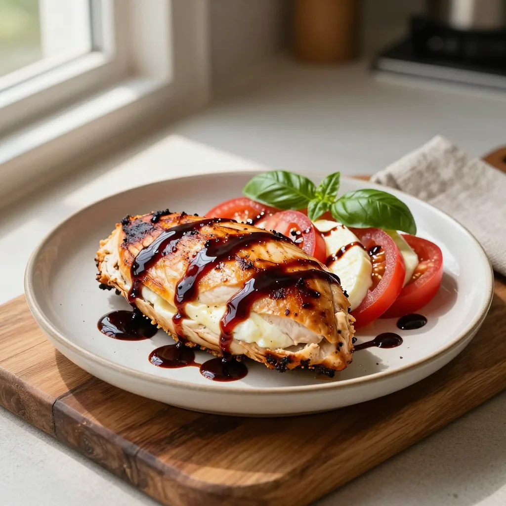 Caprese Stuffed Chicken with Balsamic Glaze