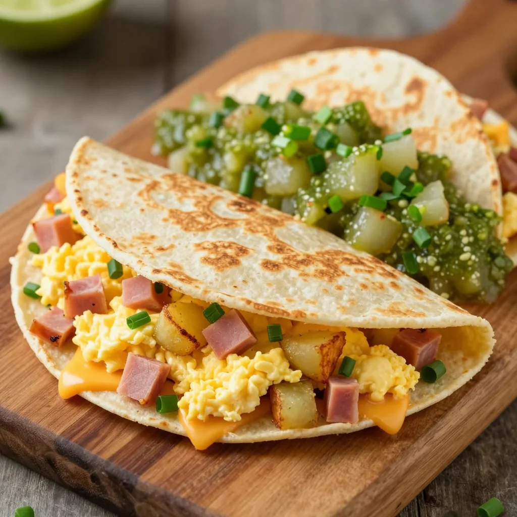 Freezer Breakfast Burritos with Ham and Potato Scramble