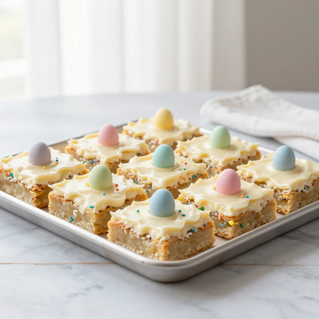 Easter Egg Sugar Cookie Bars with Cream Cheese Frosting