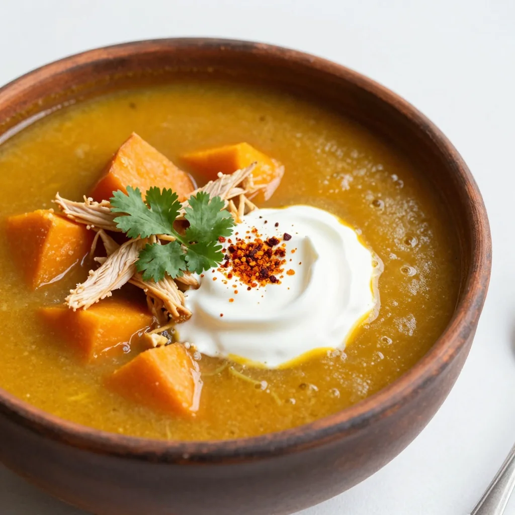 Spicy Chicken and Sweet Potato Soup for a Reset