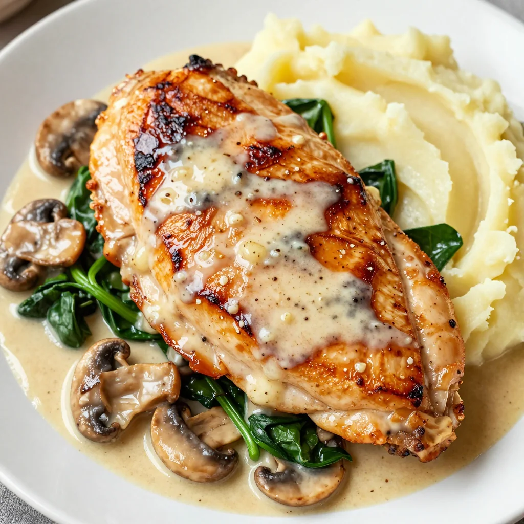 Creamy Spinach and Mushroom Chicken for Sunday Dinner