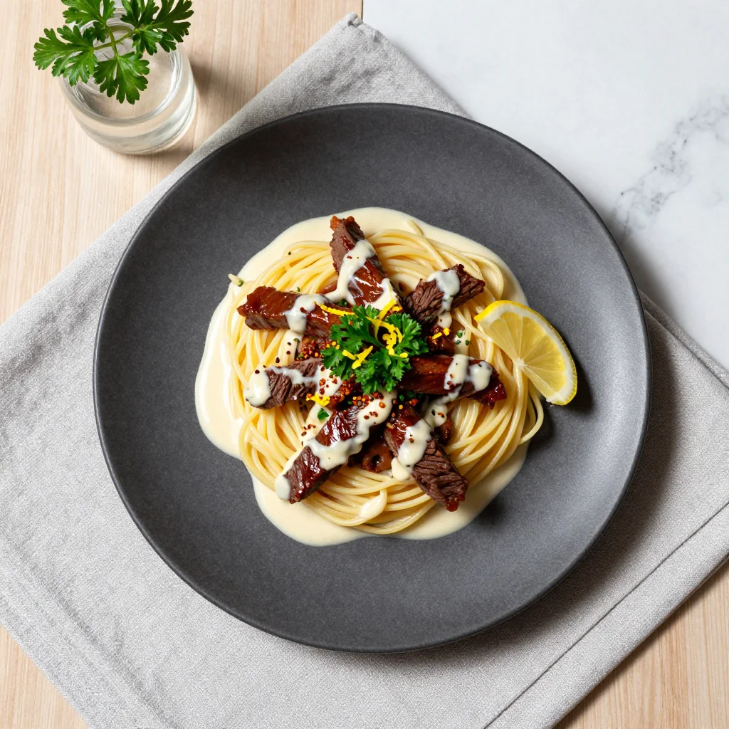 Beef Stroganoff with Egg Noodles Creamy