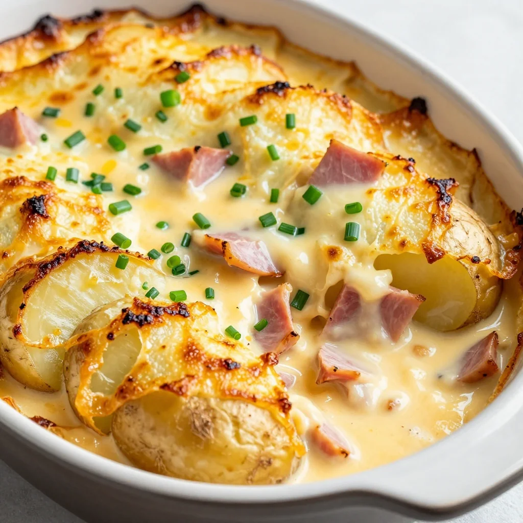 Cheesy Scalloped Potatoes with Ham for MLK Dinner