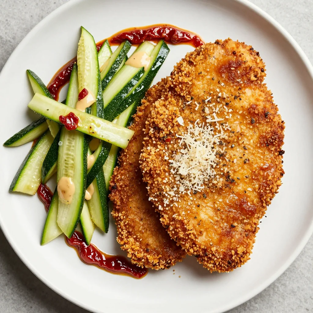 Crispy Parmesan Crusted Chicken With Zucchini