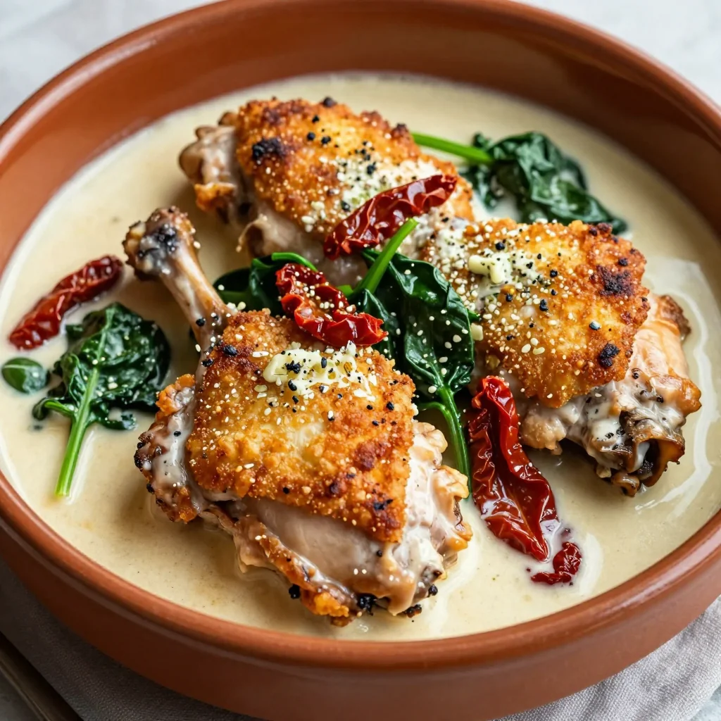 Creamy Tuscan Chicken Thighs for a Restaurant Style Meal