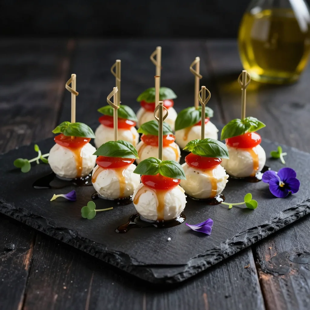 Caprese Salad Skewers with Balsamic Glaze