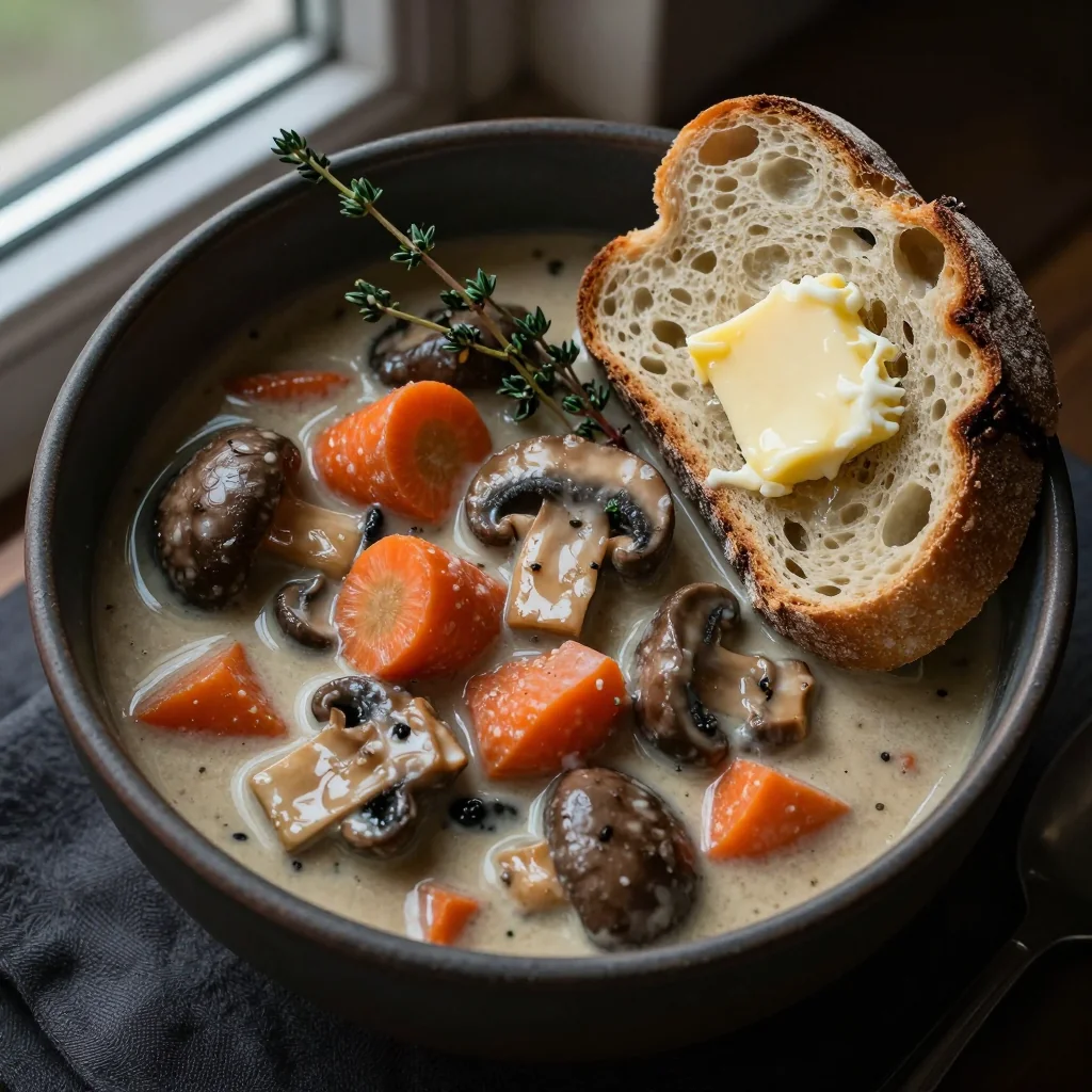 Slow Cooker Creamy Mushroom Stew for Winter Detox