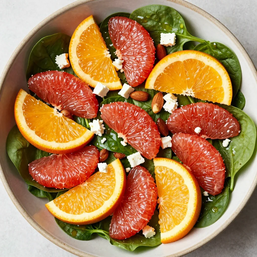 warm citrus spinach salad with oranges and grapefruit for january