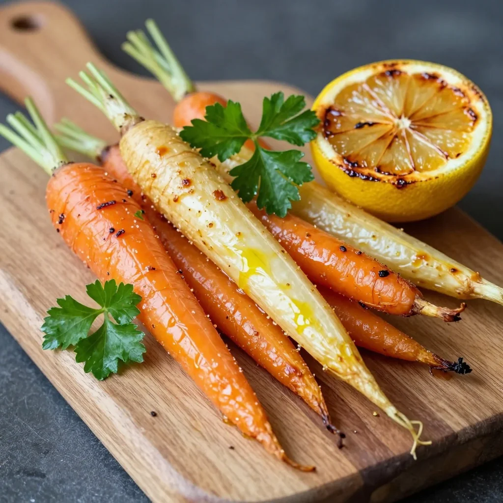 lowcalorie roasted lemon garlic carrots and parsnips for healthy eating