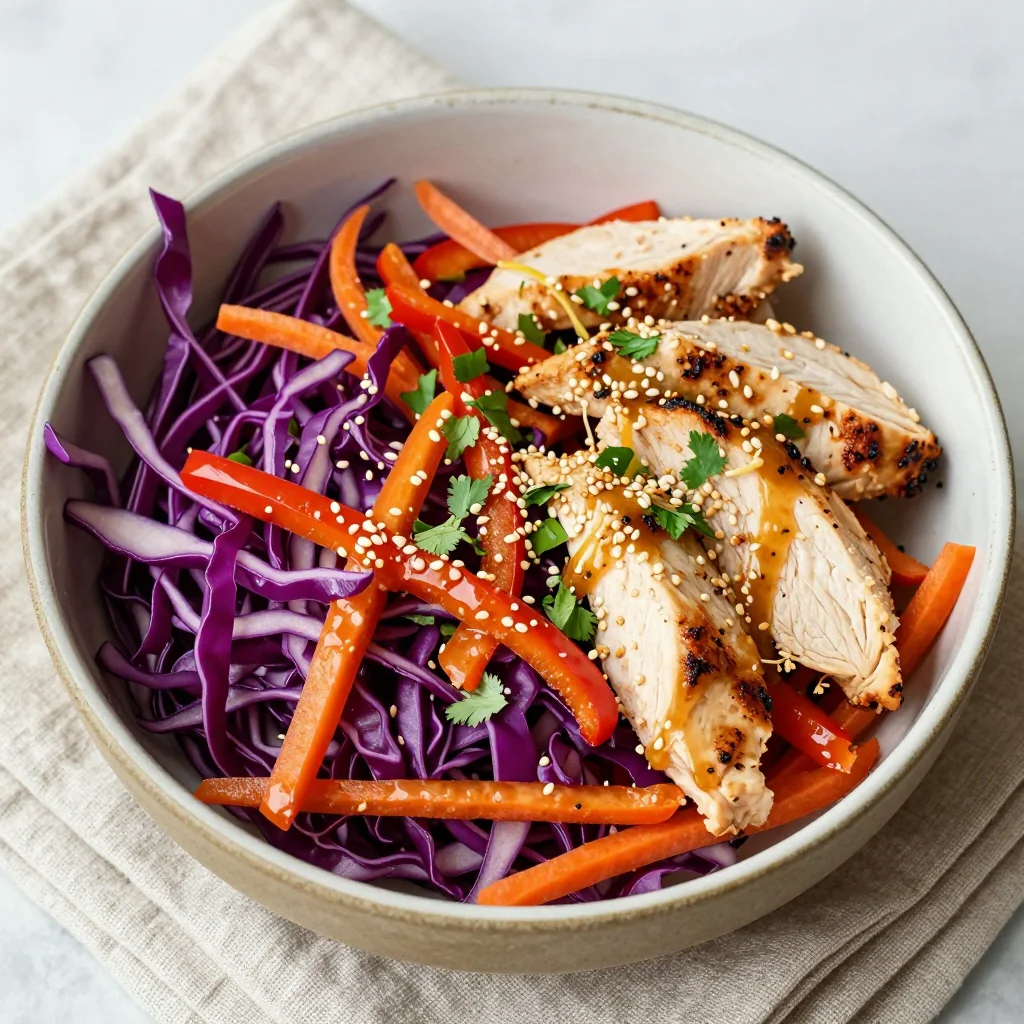 Meal Prep Asian Slaw with Peanut Dressing for Lunch