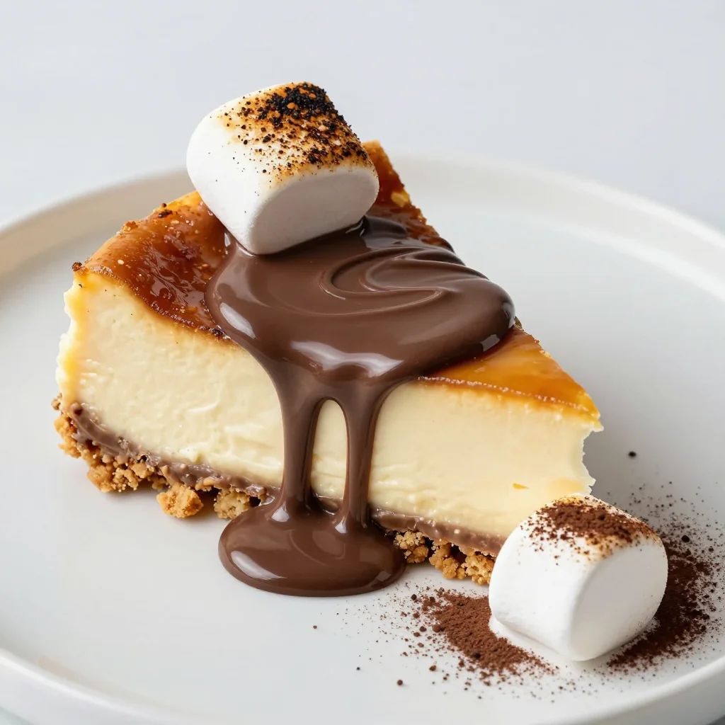 Indulgent Slow Cooker S'mores Cheesecake with Cookie Crust
