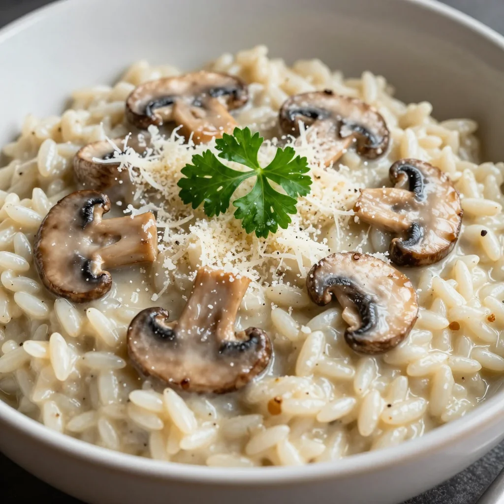 Budget Friendly Creamy Parmesan and Mushroom Risotto Recipe