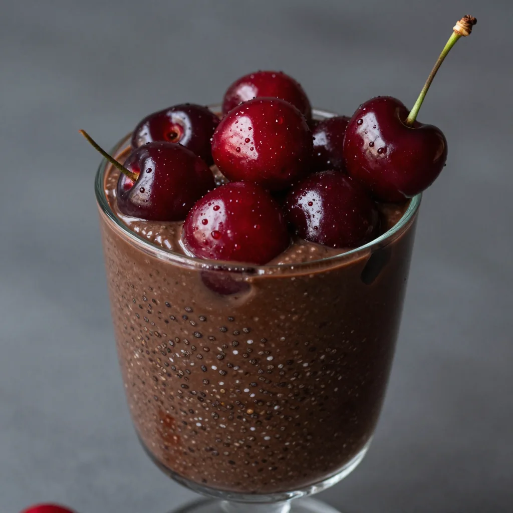 Healthy Chocolate And Cherry Chia Smoothie