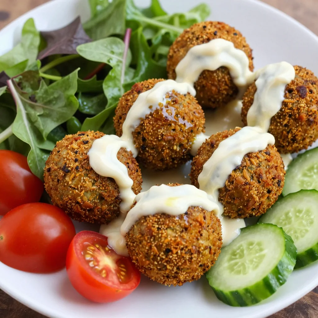 Easy Air Fryer Falafel With A Tahini Sauce