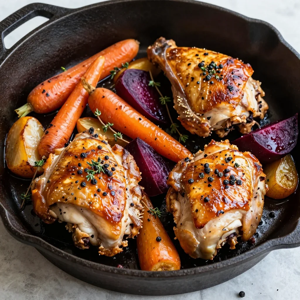 Baked Chicken and Root Vegetables for Winter