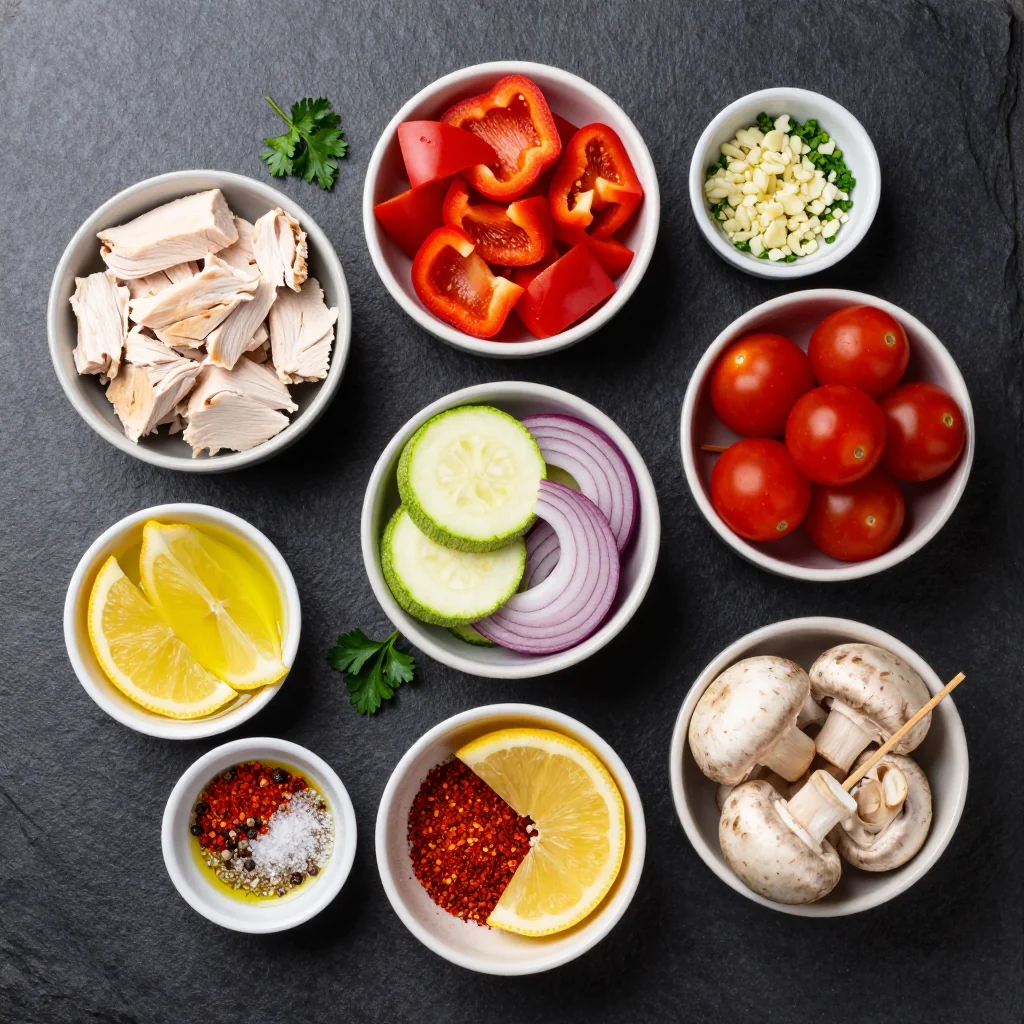 Ingredients for New Year's chicken skewers