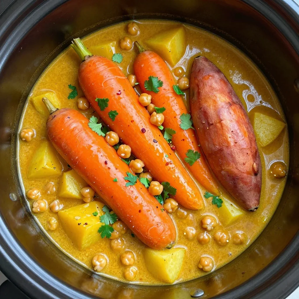 Pantry Clean Out Vegetable Curry in the Slow Cooker