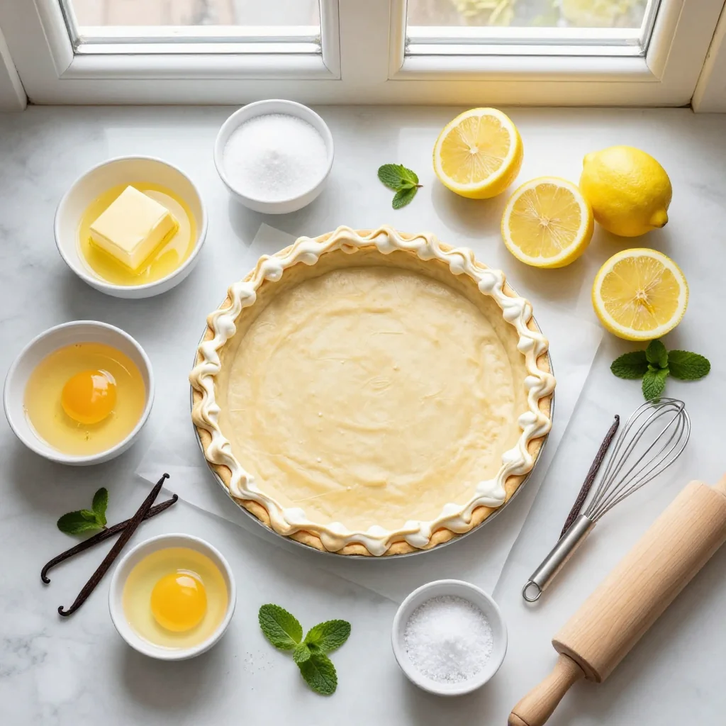 All ingredients for Lemon Meringue Pie