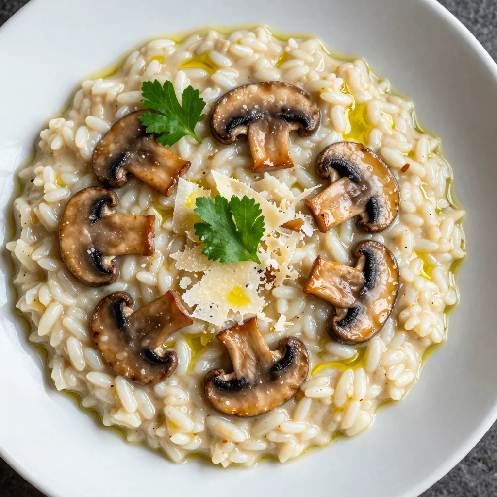 Creamy Mushroom Risotto Using Only Pantry Staples Here