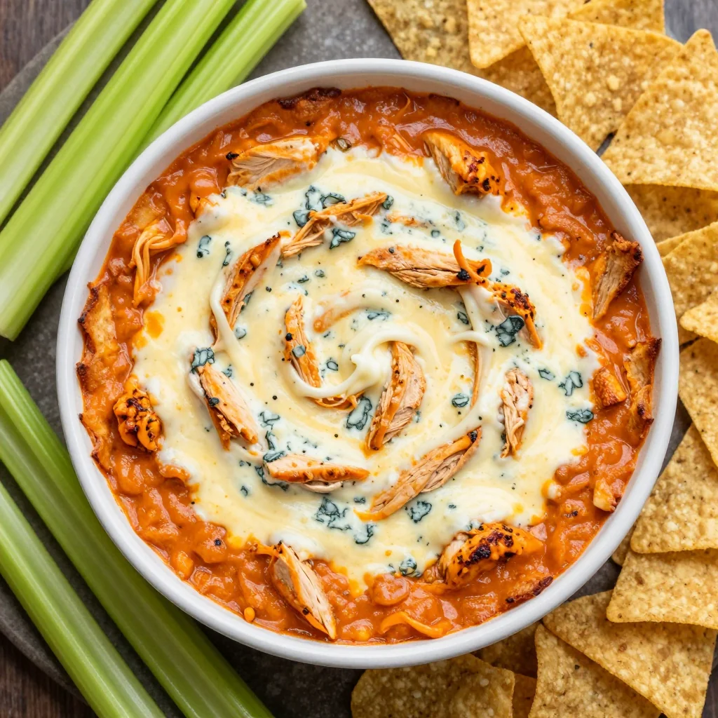 Spicy Buffalo Chicken Dip for NFL Playoffs Appetizers