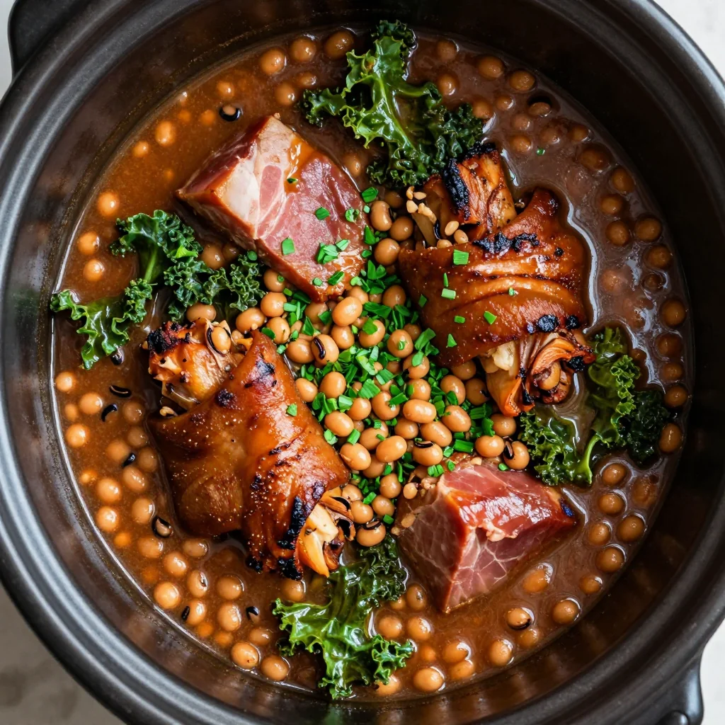 Slow Cooker New Year's Day Black Eyed Peas with Ham