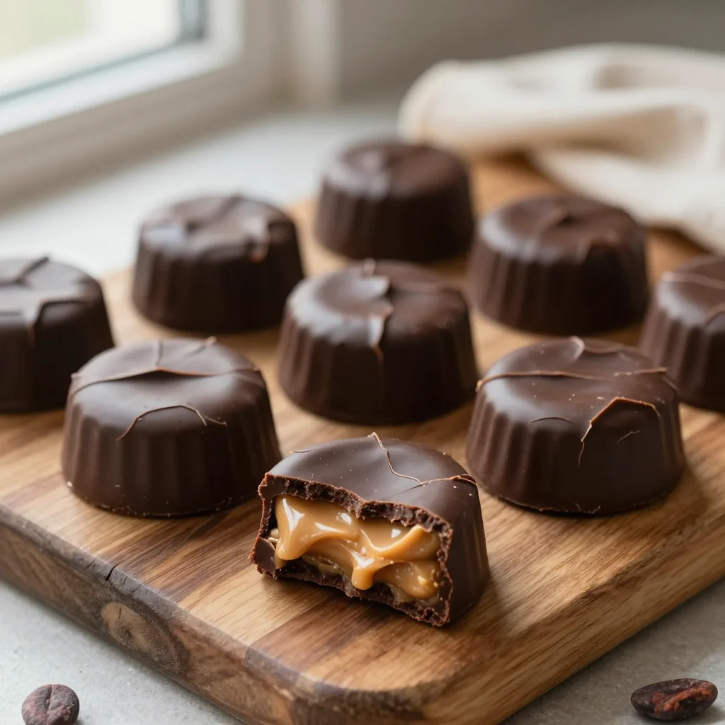 Peanut Butter Cups Homemade with Dark Chocolate