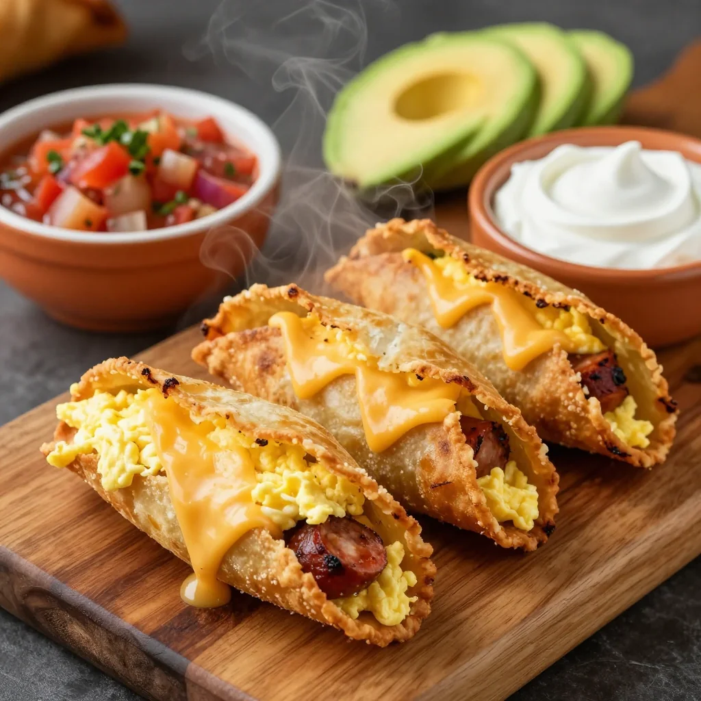 Freezer Breakfast Taquitos for NFL Playoff Party Snacks