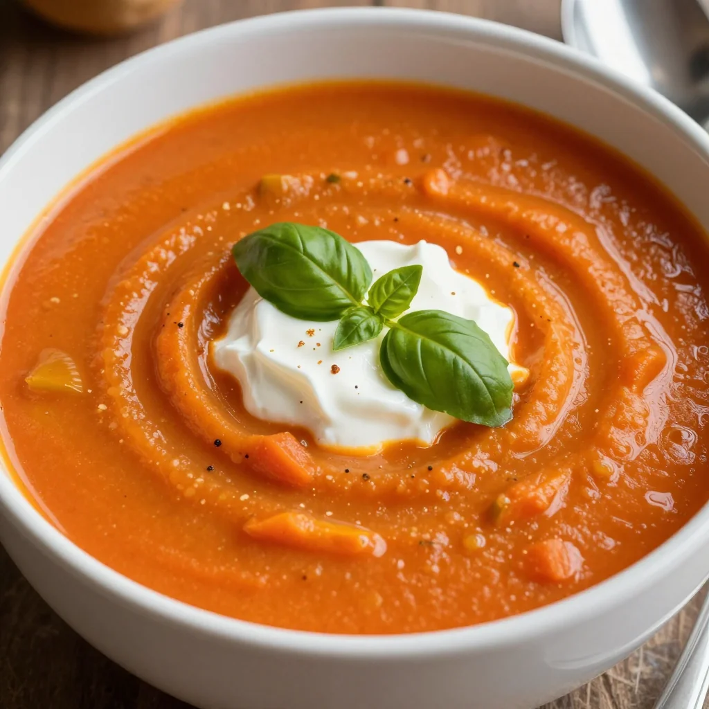 Healthy Creamy Tomato Soup with Hidden Veggies Recipe