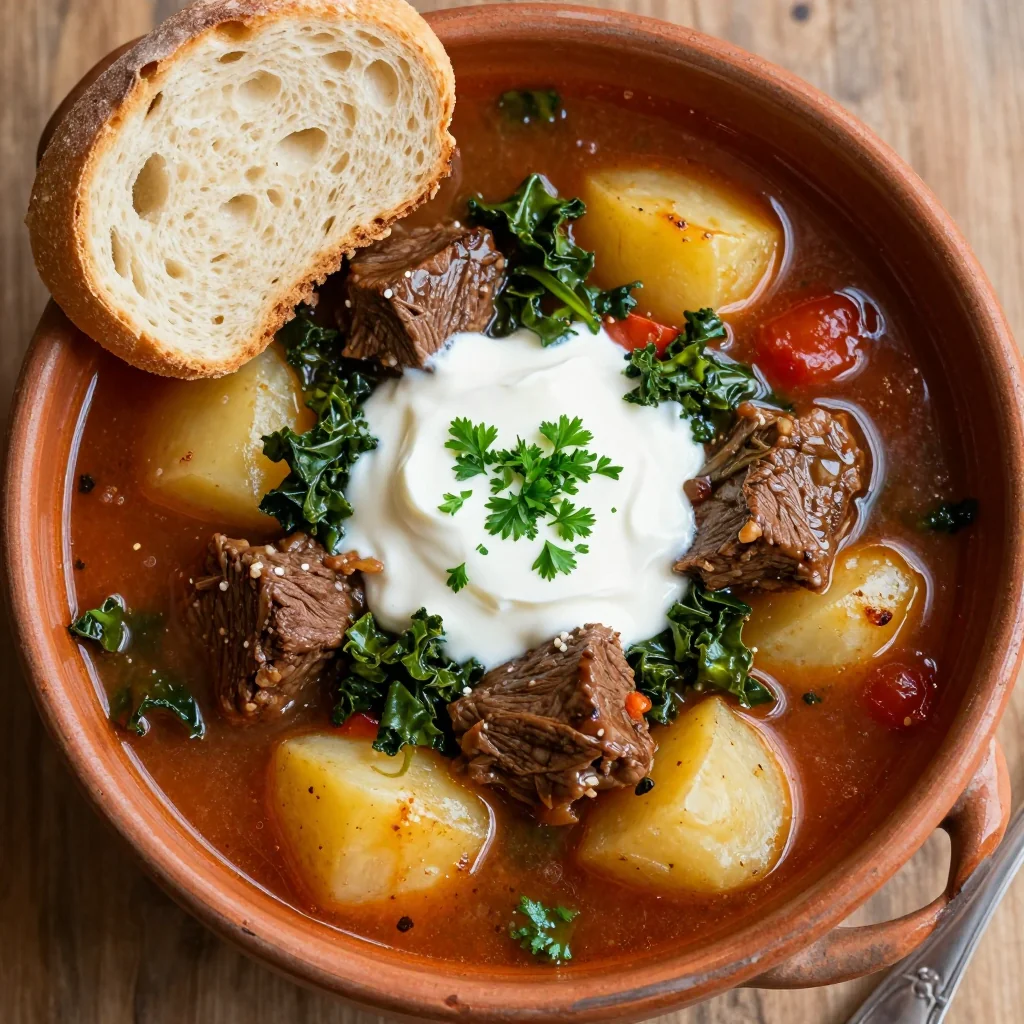 Winter Comfort Slow Cooker Beef and Potato Soup