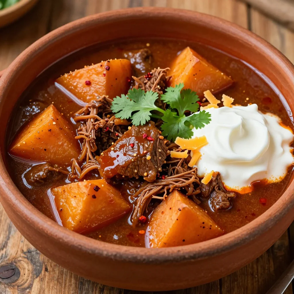 slow cooker beef and sweet potato chili for hearty cold weather meals