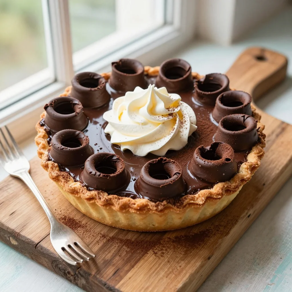French Silk Pie with Homemade Chocolate Curls