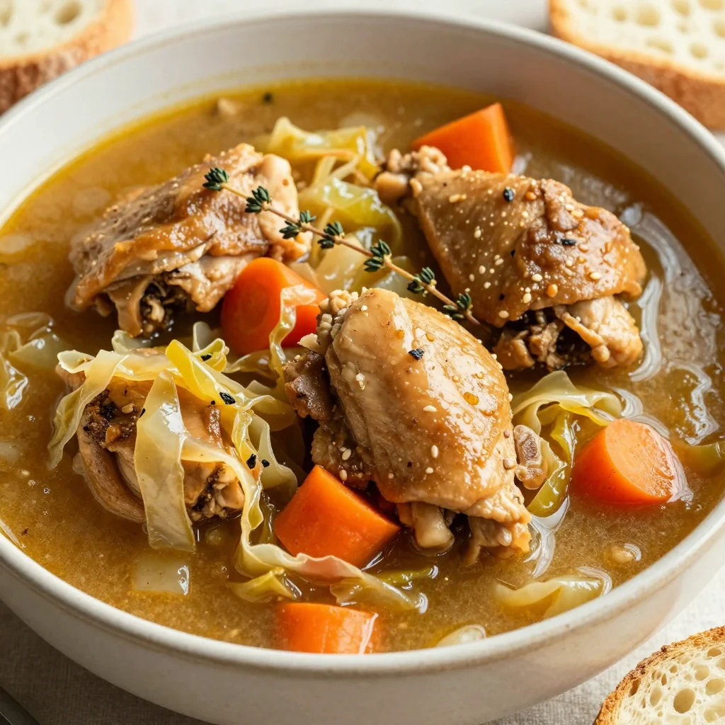 batch cooking friendly slow cooker chicken and cabbage stew