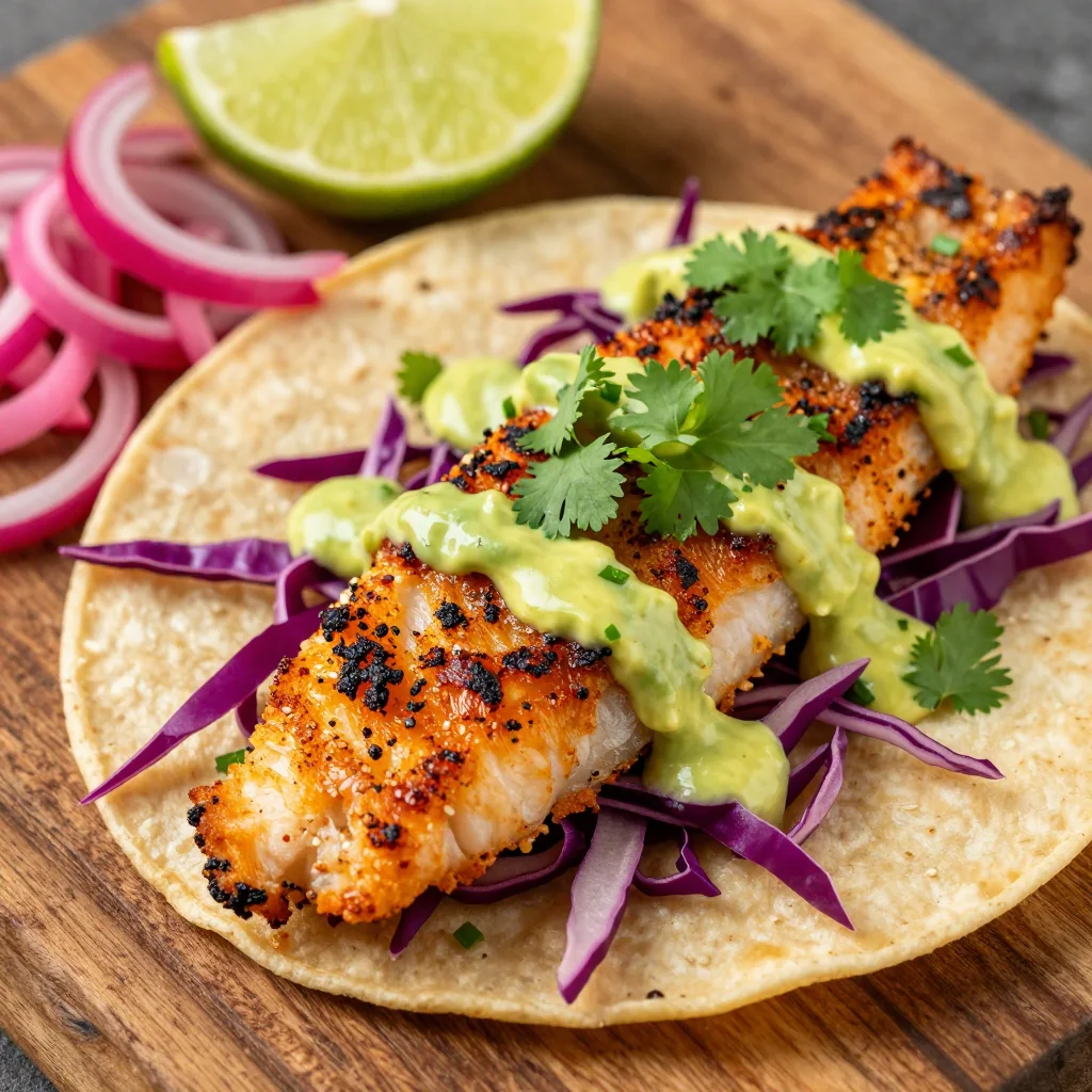 Spicy Blackened Fish Tacos for Dinner Tonight