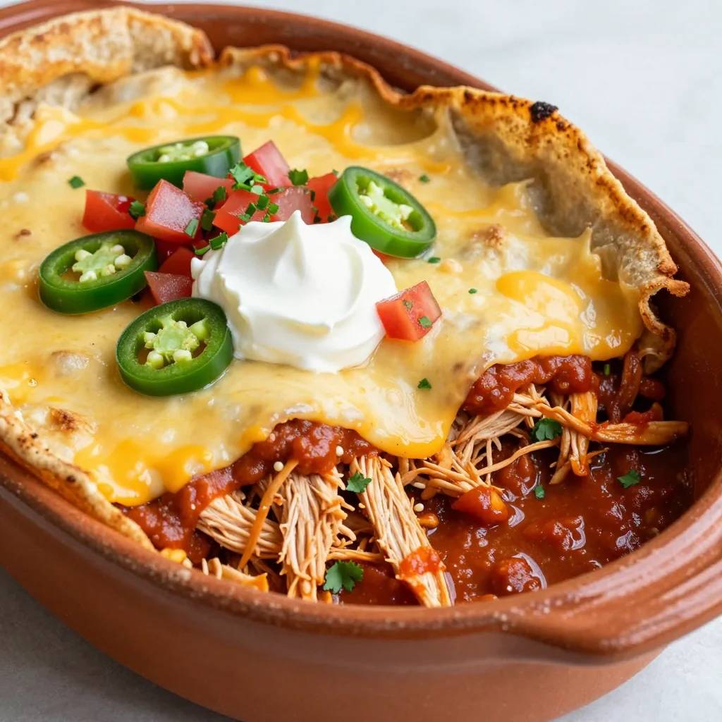 Creamy Chicken Enchilada Casserole Dinner