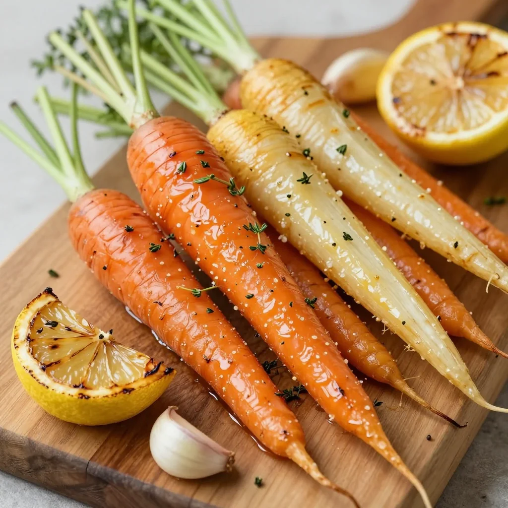 warm lemon garlic roasted carrots and parsnips for january comfort
