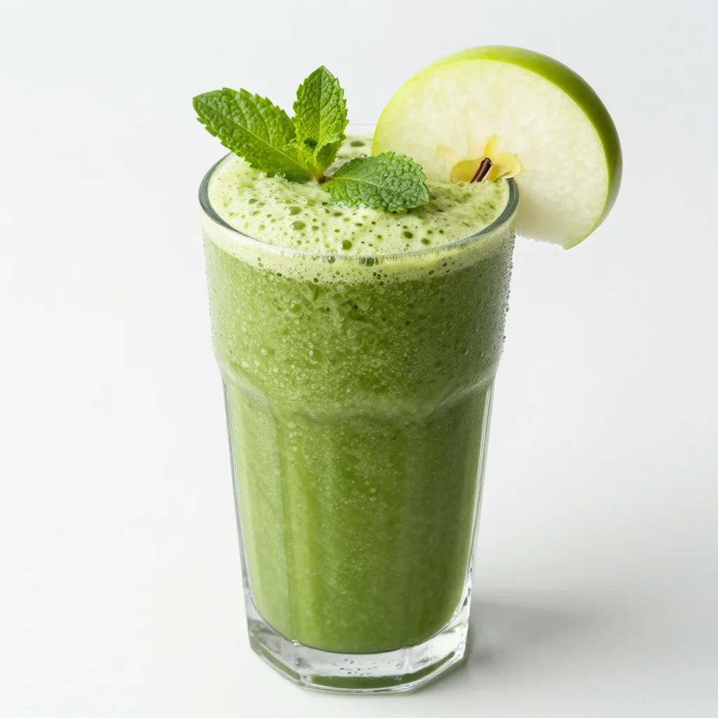 New Year's Day Detox Smoothie with Green Apple and Mint