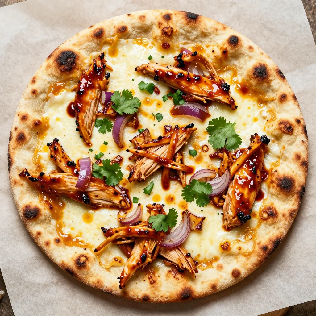 BBQ Chicken Pizza on Naan for Game Day Snacks
