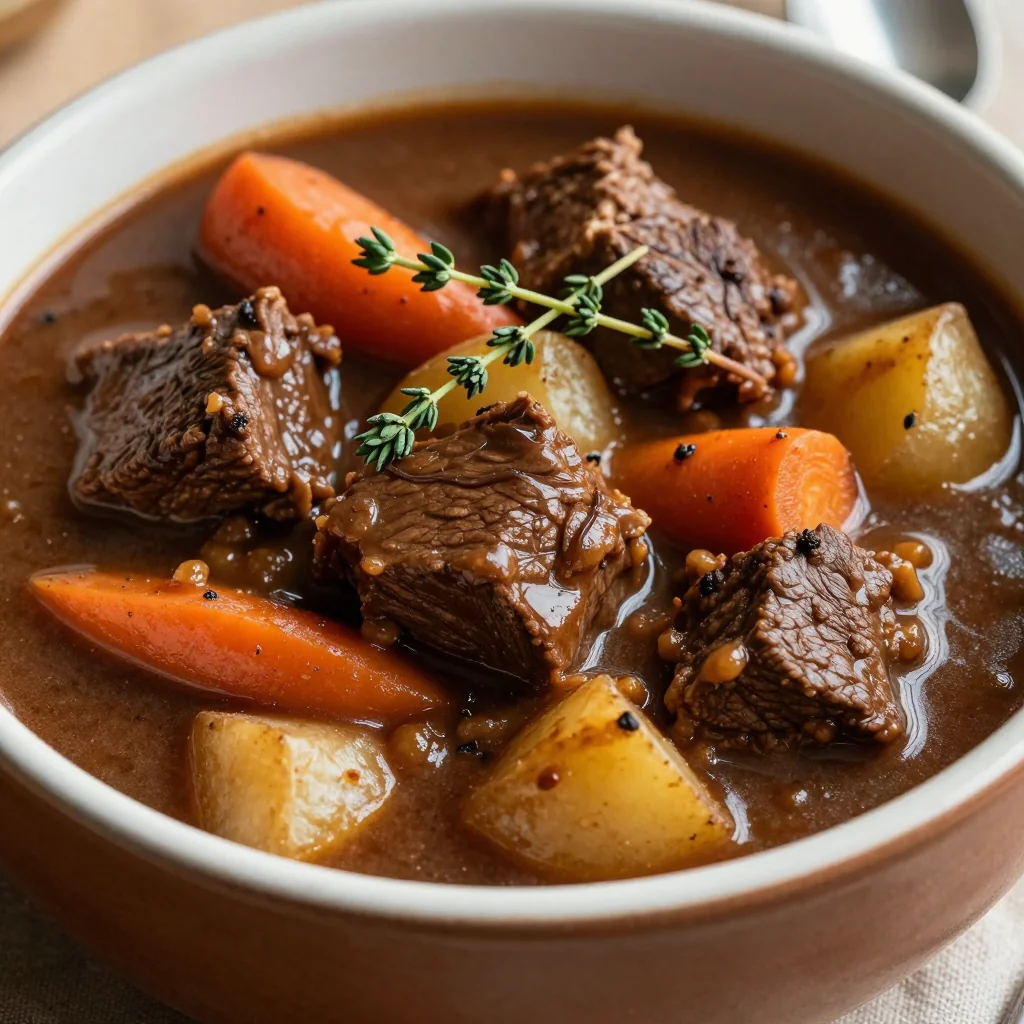 Easy Slow Cooker Beef Stew for NFL Playoffs