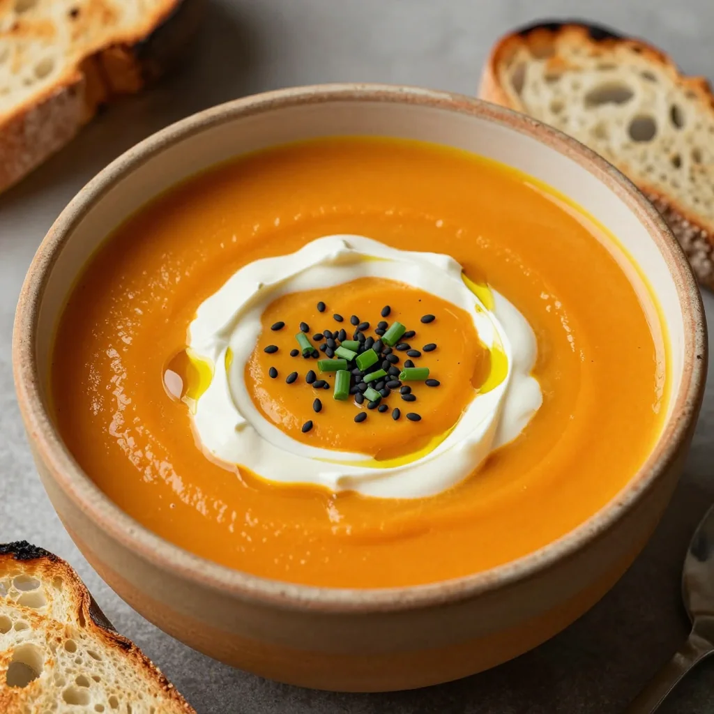 Creamy Carrot and Sweet Potato Soup for New Year