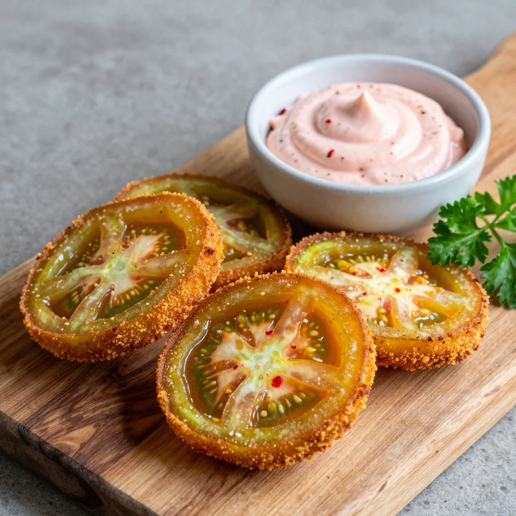Southern Fried Green Tomatoes with a Spicy Aioli