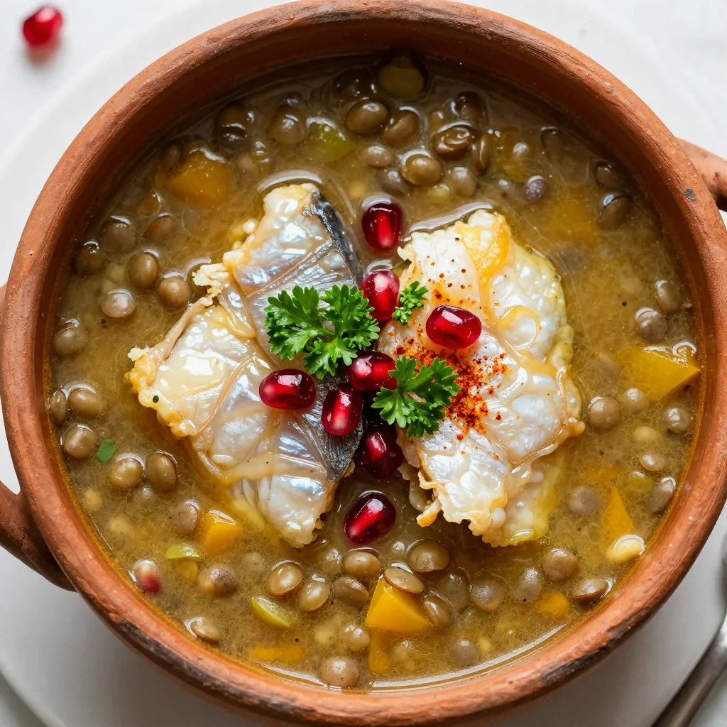Healthy New Year's Day Cod and Lentil Soup