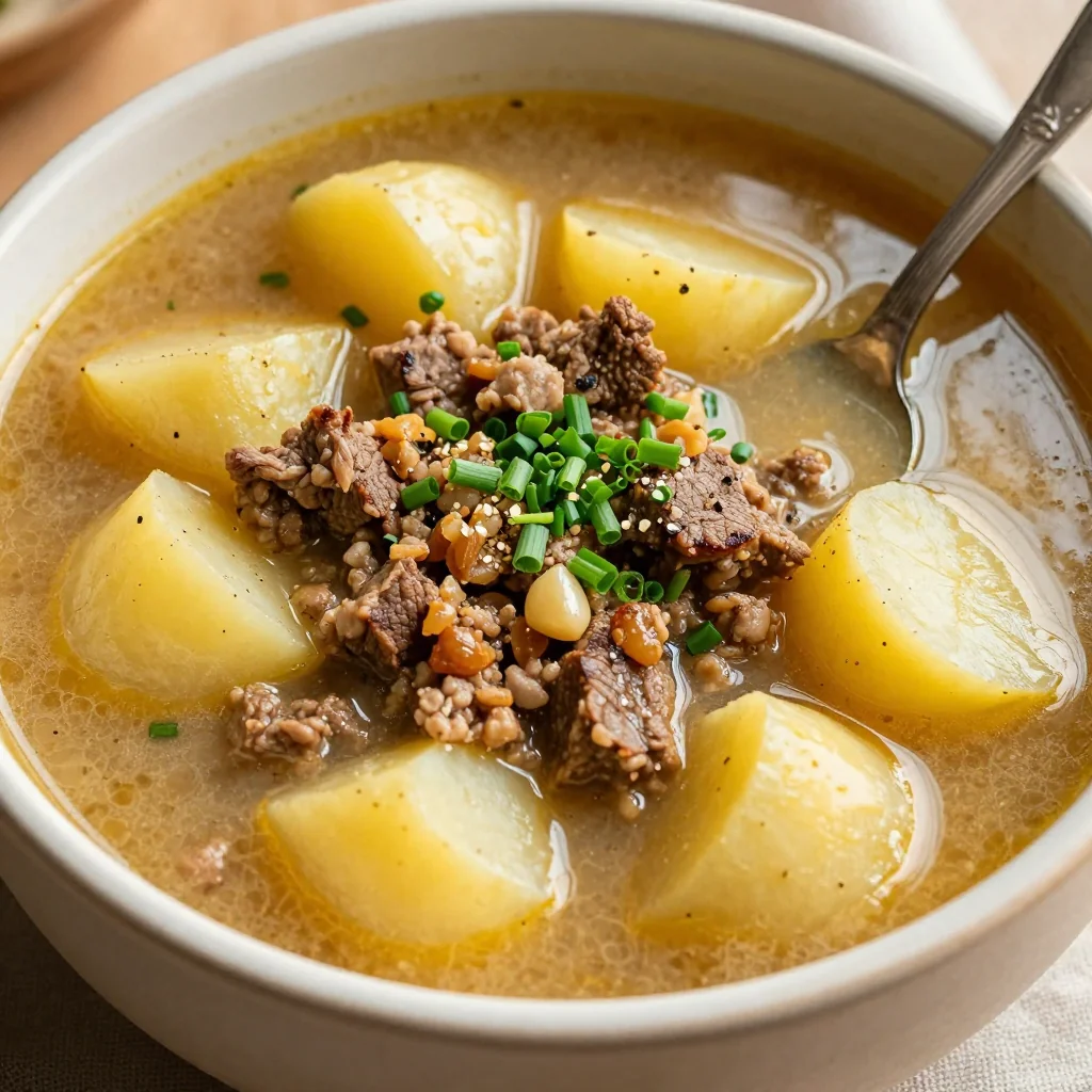 Pantry Clean Out Creamy Beef and Potato Soup